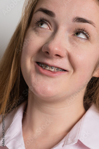 Young woman after dental medical care