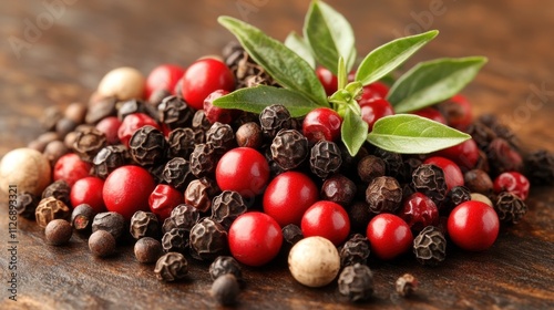 a pile of black and red peppercorns
