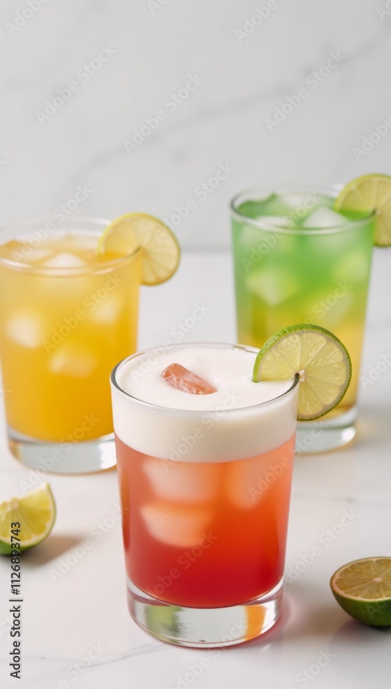 Fototapeta premium Vibrant lime-infused cocktails margaritas