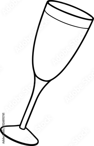 Wine Glass Outline Vector Illustration