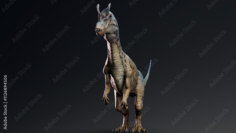 Dilophosaurus of background. 3d model rendering Dilophosaurus of background. 3d model rendering
