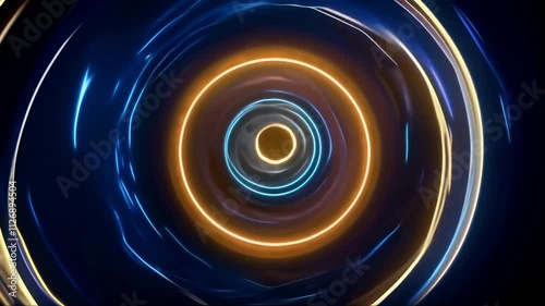 animation of gentle loop of concentric circles softly expanding and contracting, each ring changing colors