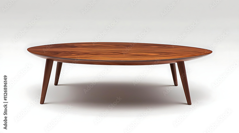 A wooden coffee table with a brown top and wooden legs A wooden coffee table with a brown top and wooden legs