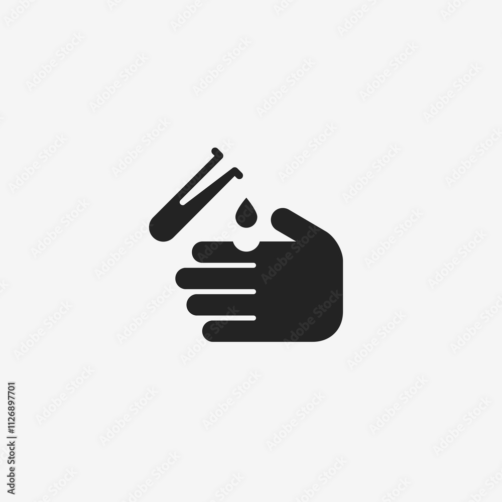 Chemical Test Tube with Hand Icon
Chemical Test Tube with Hand Icon