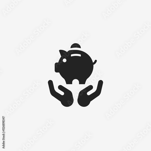 Hands Holding Piggy Bank Icon
