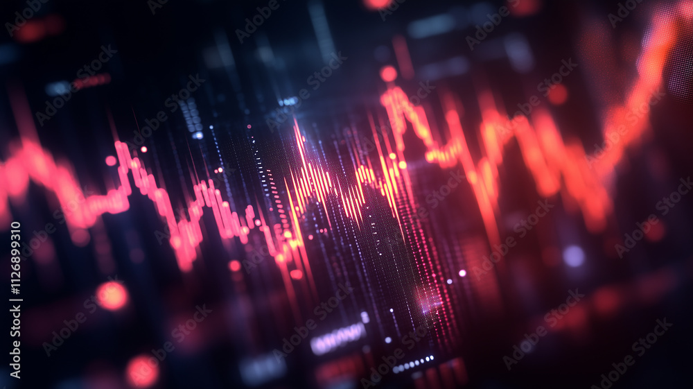 Fototapeta premium Finance and Business Concept: Stock Market or Trading Visualization