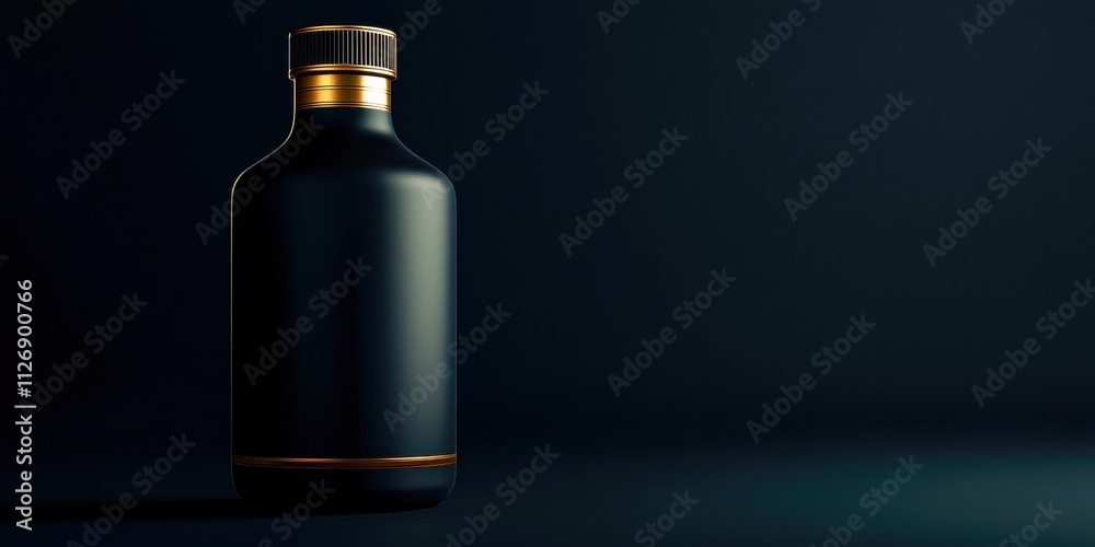 Bottle of perfume is sitting on a dark background Bottle of perfume is sitting on a dark background