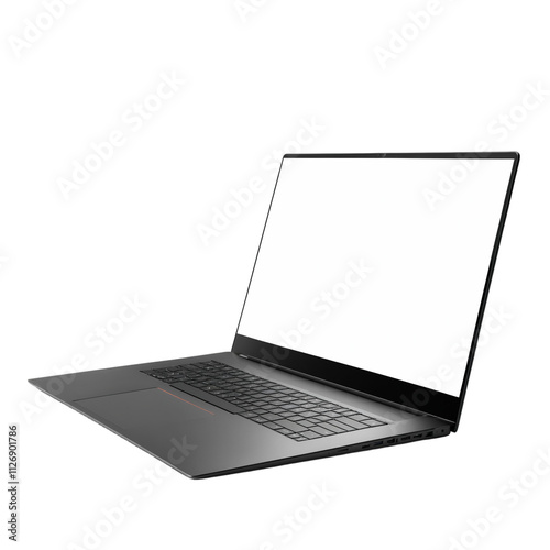 A sleek modern laptop on a transparent background png  