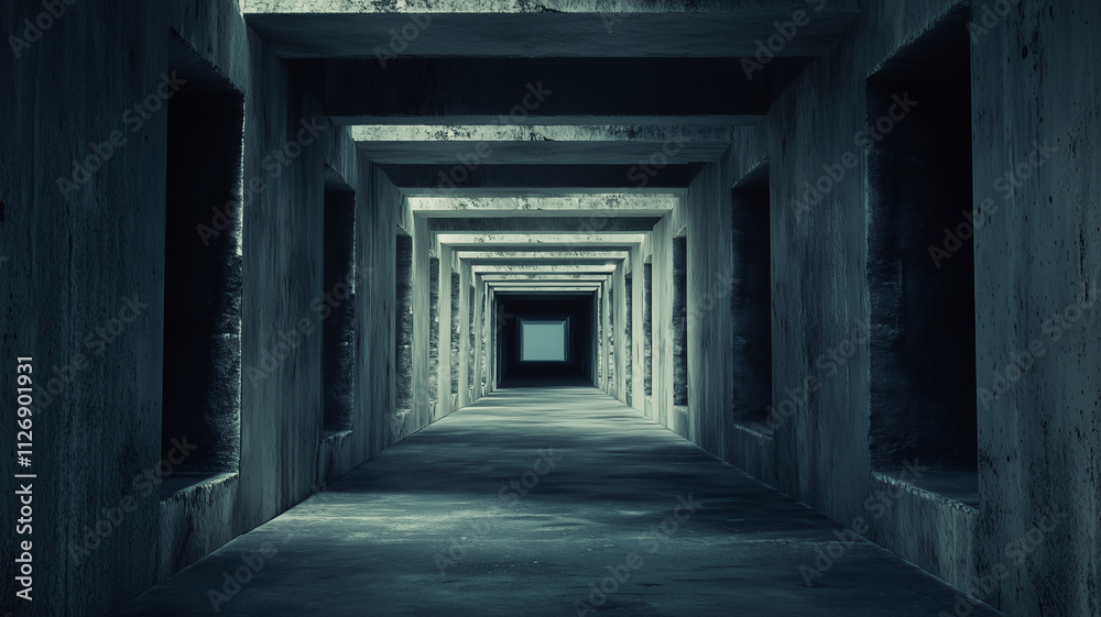Abstract Concrete Hallway Background with Shadows Abstract Concrete Hallway Background with Shadows