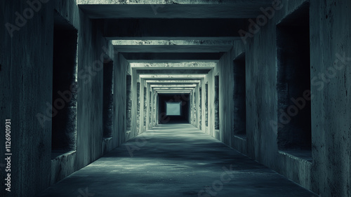 Wallpaper Mural Abstract Concrete Hallway Background with Shadows Torontodigital.ca