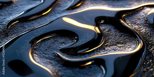 Black liquid with a yellowish tinge