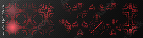 Red Glowing Sensor Rings: Wireless Radar, Sonar, and Digital Signal Light Effects for Modern Designs