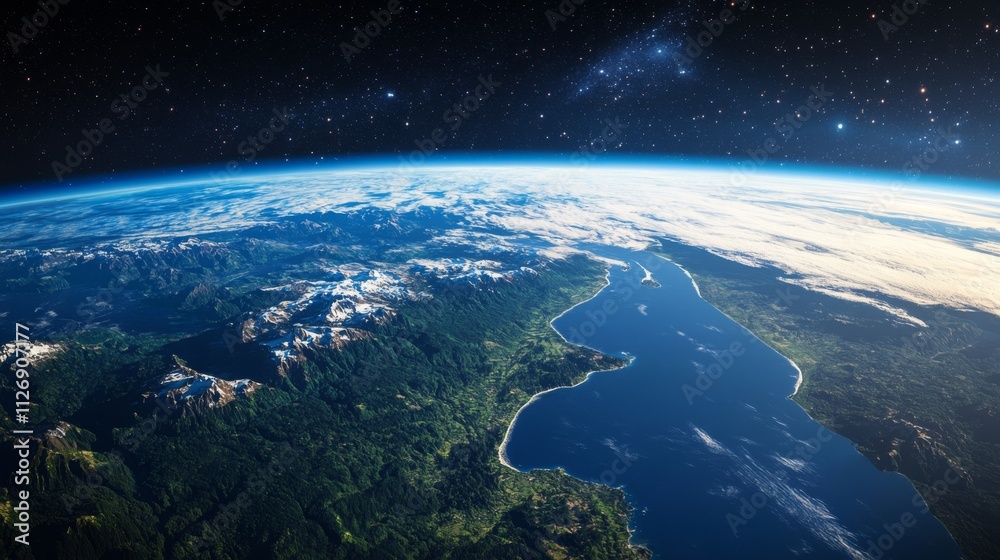 Obraz premium Ultra detailed, photorealistic image of Earth from space