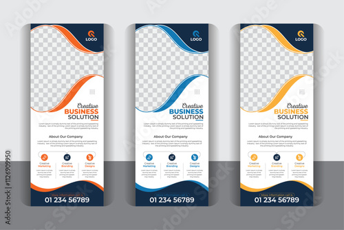 Modern x banner template, creative, stylish, modern abstract Signage advertising design, 3 color variation corporate business roll up banner design. 
