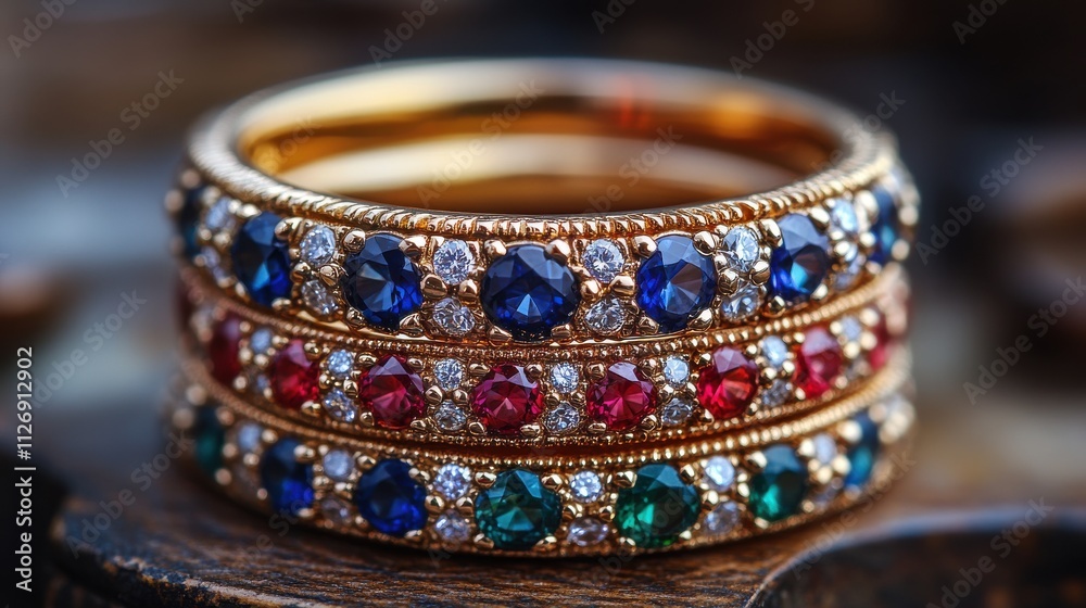 a stack of colorful rings