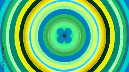 animation of gentle loop of concentric circles softly expanding and contracting, each ring changing colors