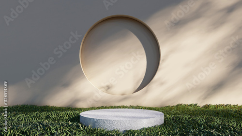 nature background product forest empty green natural display podium cosmetic.