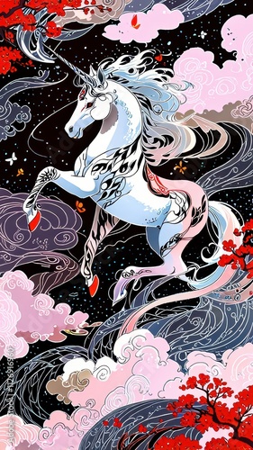 White Unicorn background 