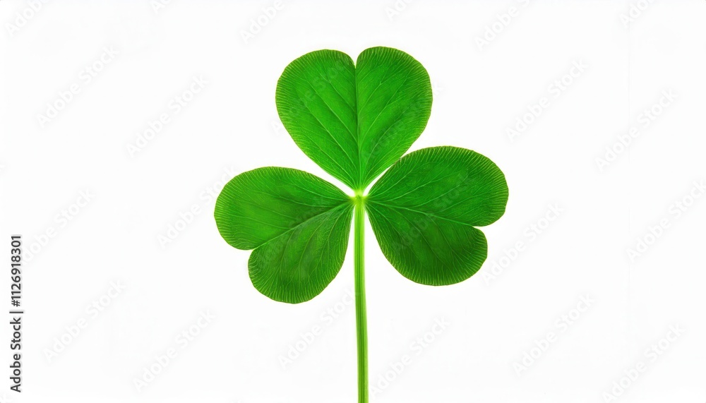 Vibrant Three Leaf Clover with Reflection on White Background. Symbol of Luck, Prosperity, and St. Patrick's Day Celebrations, Ideal for Festive Greeting Cards, Posters, and Social Media Graphics Vibrant Three Leaf Clover with Reflection on White Background. Symbol of Luck, Prosperity, and St. Patrick's Day Celebrations, Ideal for Festive Greeting Cards, Posters, and Social Media Graphics