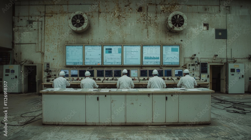 Industrial Control Room Workers Monitoring Systems Factory Environment Technical Operations Control Room Perspective Efficiency Analysis Industrial Control Room Workers Monitoring Systems Factory Environment Technical Operations Control Room Perspective Efficiency Analysis