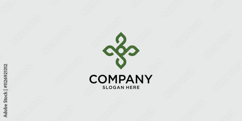 Fototapeta premium Creative floral logo design premium vector