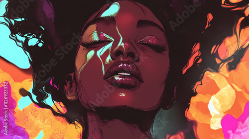 Surreal electric mocha tint featuring rapture and radiance in distinctive shades and tones. Rapture. Illustration photo