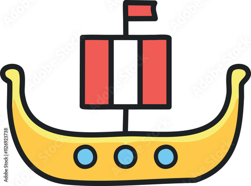 illustration of a viking ship