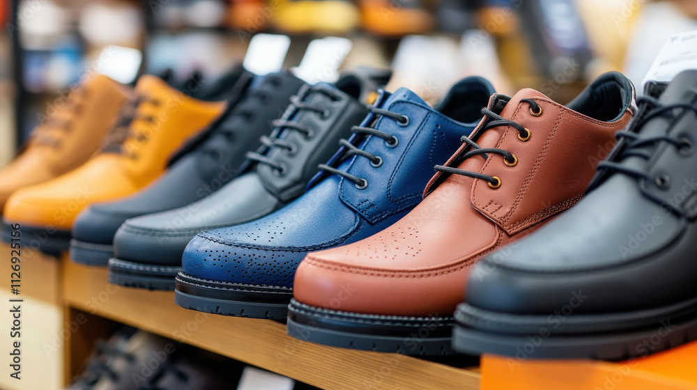 Elegant and Stylish Men's Footwear Display Featuring Various Colors and Designs, Ideal for Fashion Retail and Product Showcases Elegant and Stylish Men's Footwear Display Featuring Various Colors and Designs, Ideal for Fashion Retail and Product Showcases