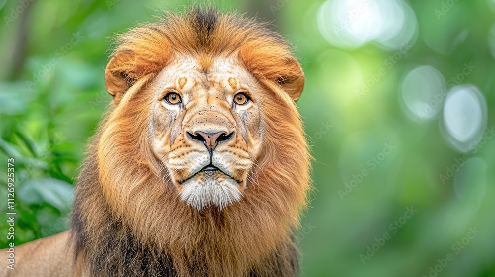 The lion is a majestic and colorful animal found in tropical wildlife regions, with its vibrant golden mane and rich orange coat standing out against the lush green vegetation and bright blue skies. The lion is a majestic and colorful animal found in tropical wildlife regions, with its vibrant golden mane and rich orange coat standing out against the lush green vegetation and bright blue skies.