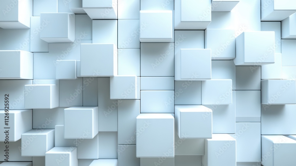 abstract 3d animation white geometric composition with cubes seamless looped vide abstract 3d animation white geometric composition with cubes seamless looped vide