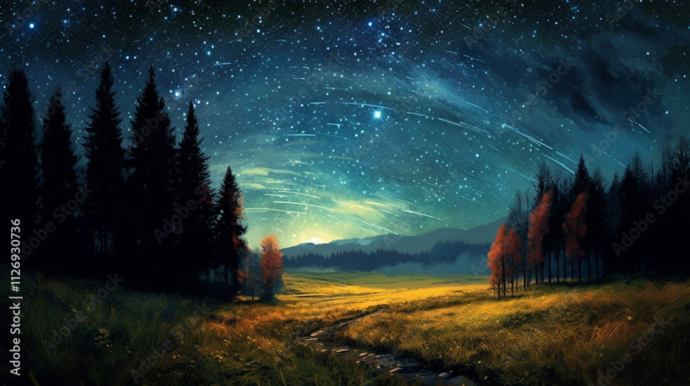 Looking at the sky where you can see the stars