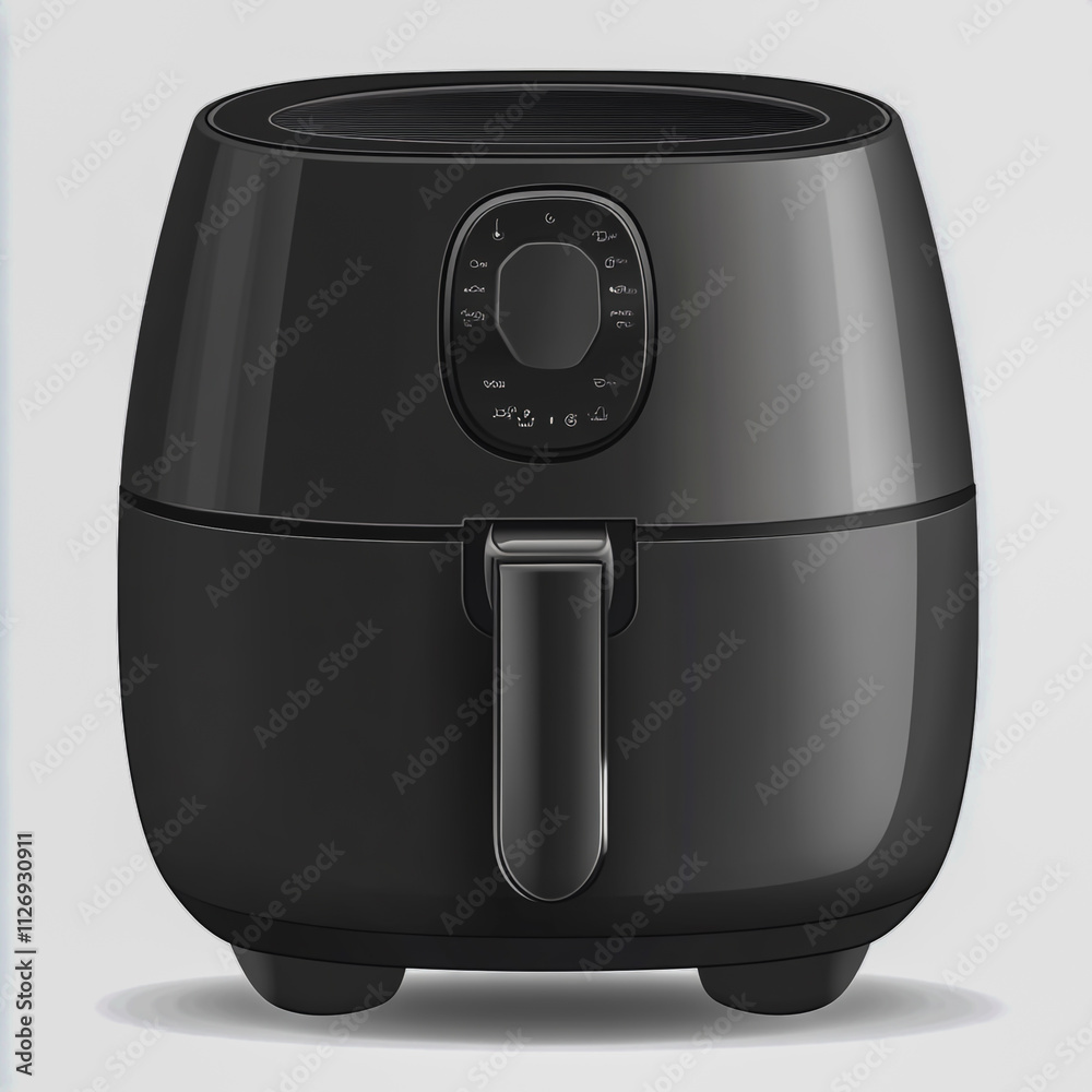Black air fryer isolated on white background. Black air fryer isolated on white background.