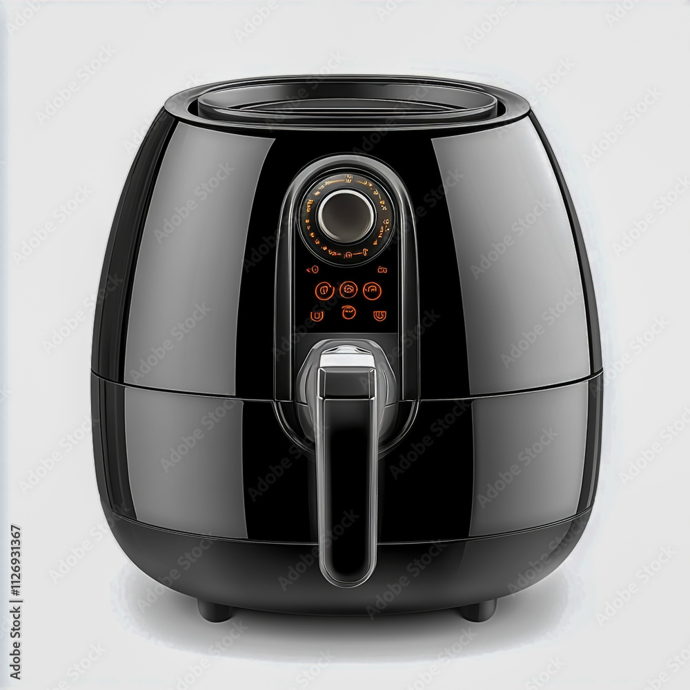 Black air fryer isolated on white background. Black air fryer isolated on white background.
