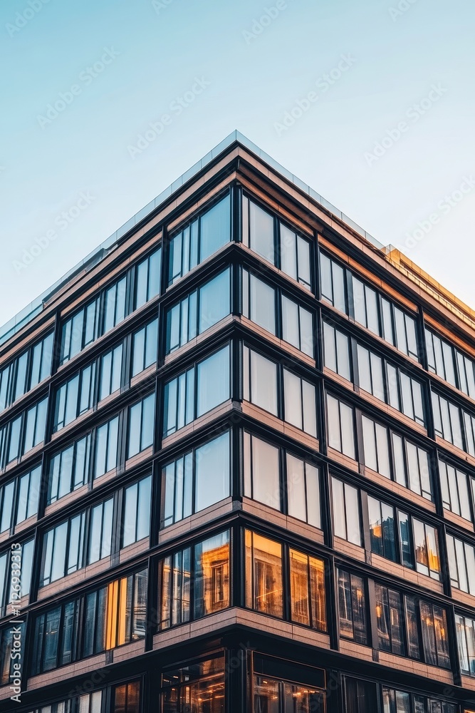 Sleek and Modern Architectural Masterpiece with Geometric Facades Sleek and Modern Architectural Masterpiece with Geometric Facades