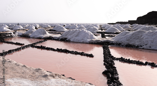 Close-up view of the salt pans of Fuencaliente, La Palma, Canary Islands