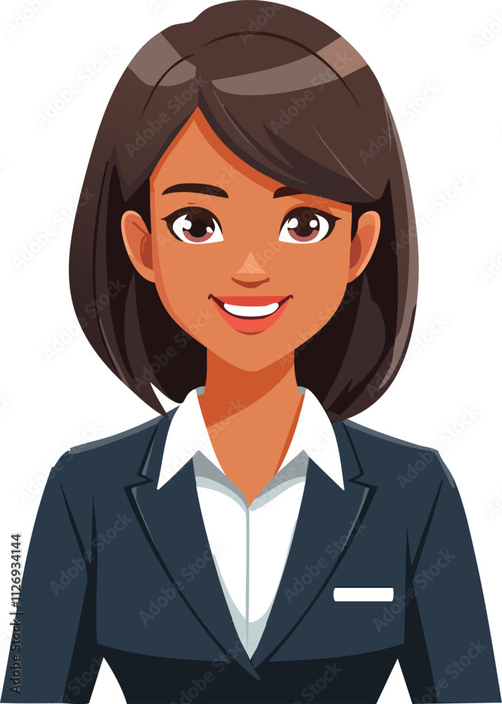 A smiling woman in a business suit, representing professionalism and confidence A smiling woman in a business suit, representing professionalism and confidence