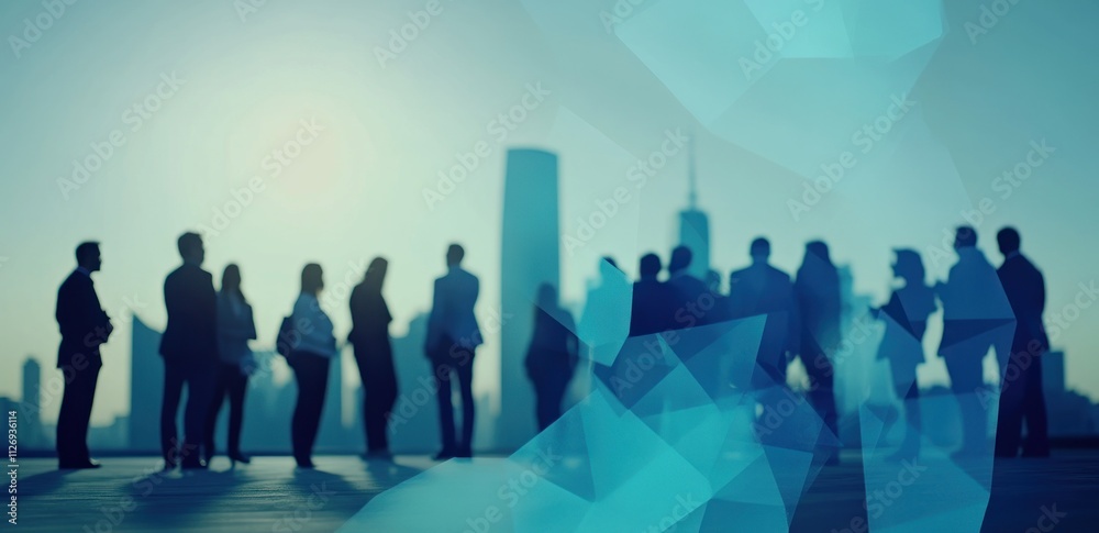 Silhouetted figures against a city skyline, symbolizing networking and collaboration. Silhouetted figures against a city skyline, symbolizing networking and collaboration.