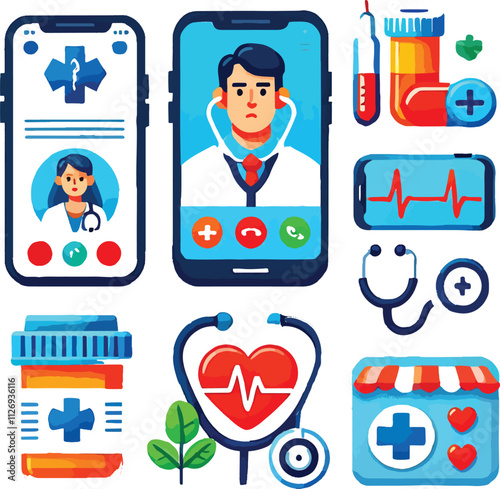 medical icons set