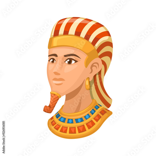 Egyptian Man Head Character Illustration Vector