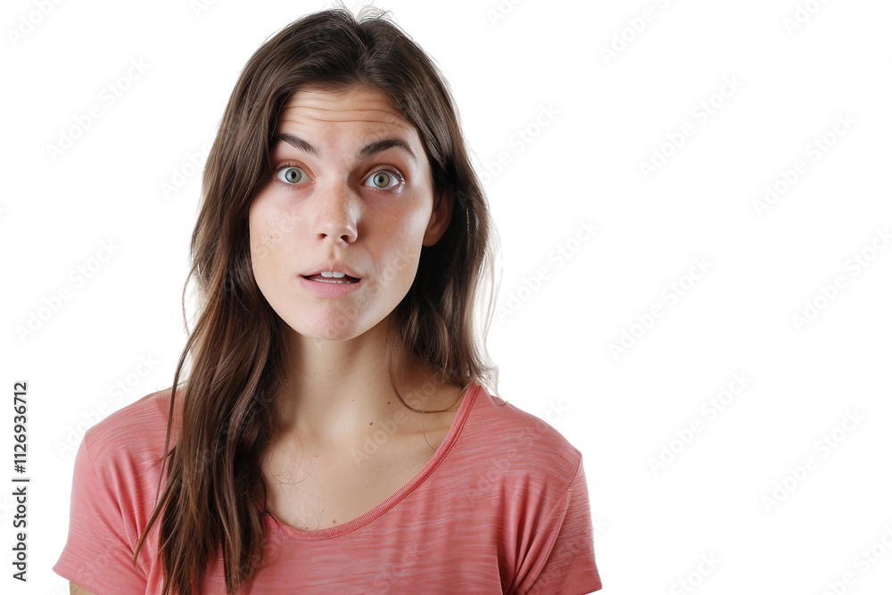 Young Woman with a Confused Expression Isolated on Transparent Background Young Woman with a Confused Expression Isolated on Transparent Background