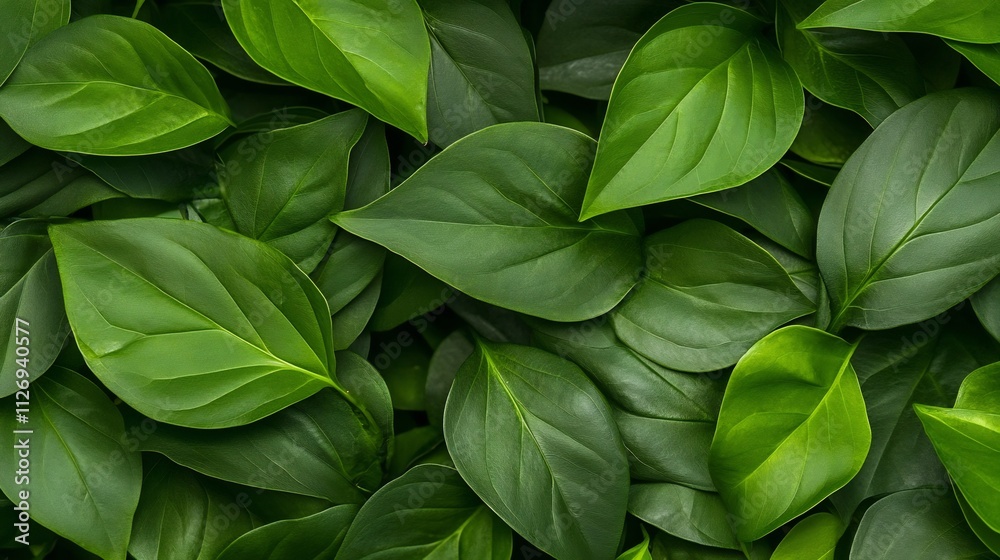 Lush Green Foliage with Dappled Sunlight Creating a Fresh and Natural Background