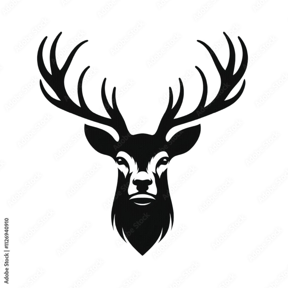 A silhouette Deer Face vector A silhouette Deer Face vector