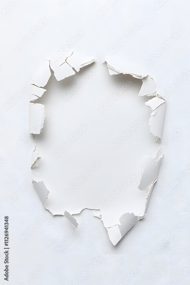 Torn paper white frame Torn paper white frame