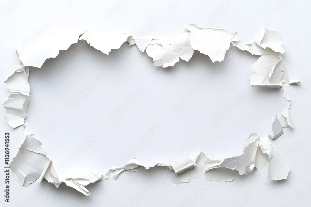 Torn paper white frame Torn paper white frame