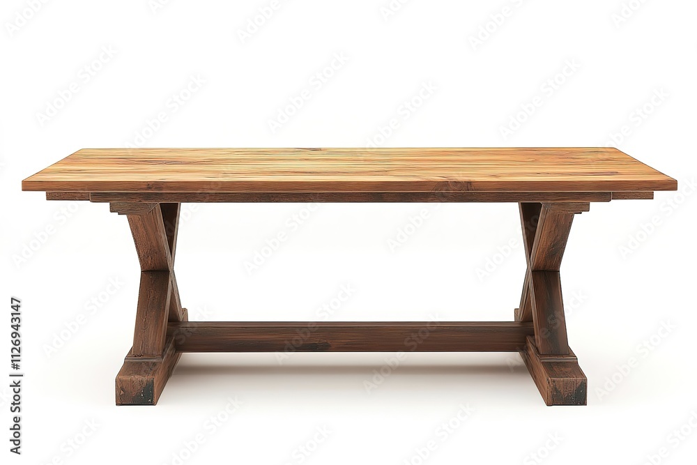 A wooden table with a cross shape design A wooden table with a cross shape design