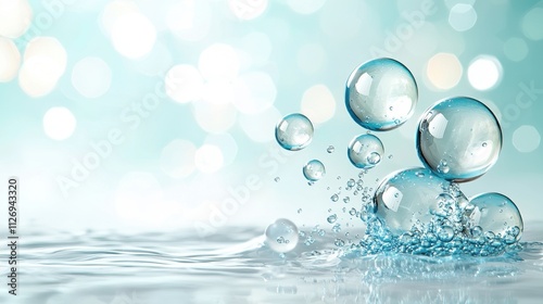 The facial skin care cosmetic product contains a unique blend of blue transparent water bubbles that are infused with molecules and atoms to deeply penetrate the skin