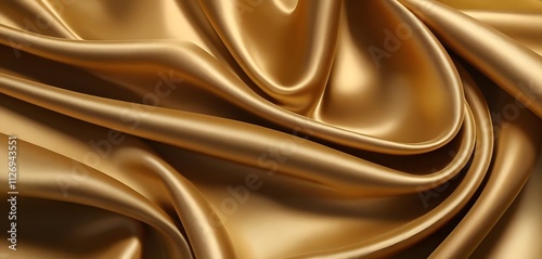 abstract background metallic gold silky fabric, realistic swirling textile illustration, smooth gradients. perfect for background image, for trani and sewing shops