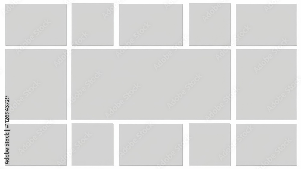 A photo album layout featuring grey accents and modern design elements, graphic design, modern, grid A photo album layout featuring grey accents and modern design elements, graphic design, modern, grid