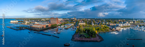 Tableau sur toile A panorama view in the morning from a ship over the town of Charlottetown, Princ