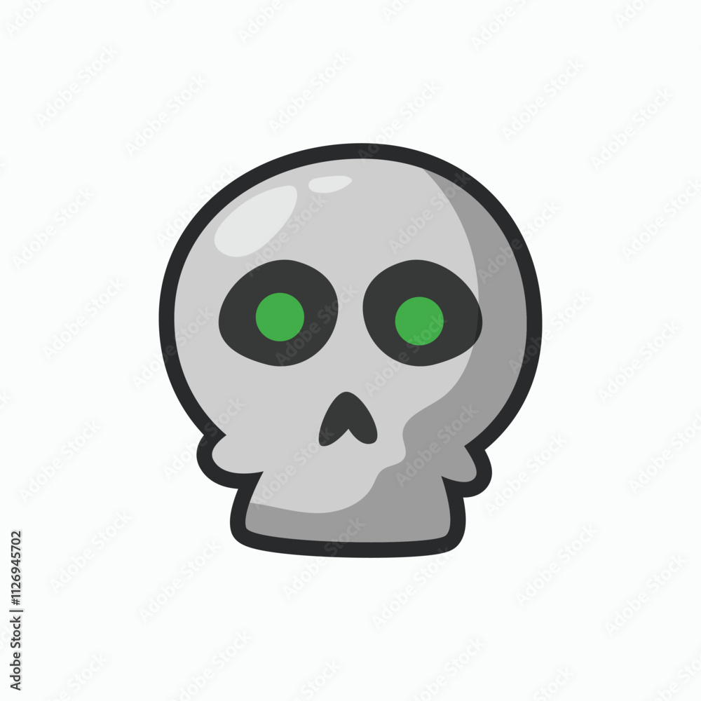 skull head with outline in flat vector design skull head with outline in flat vector design